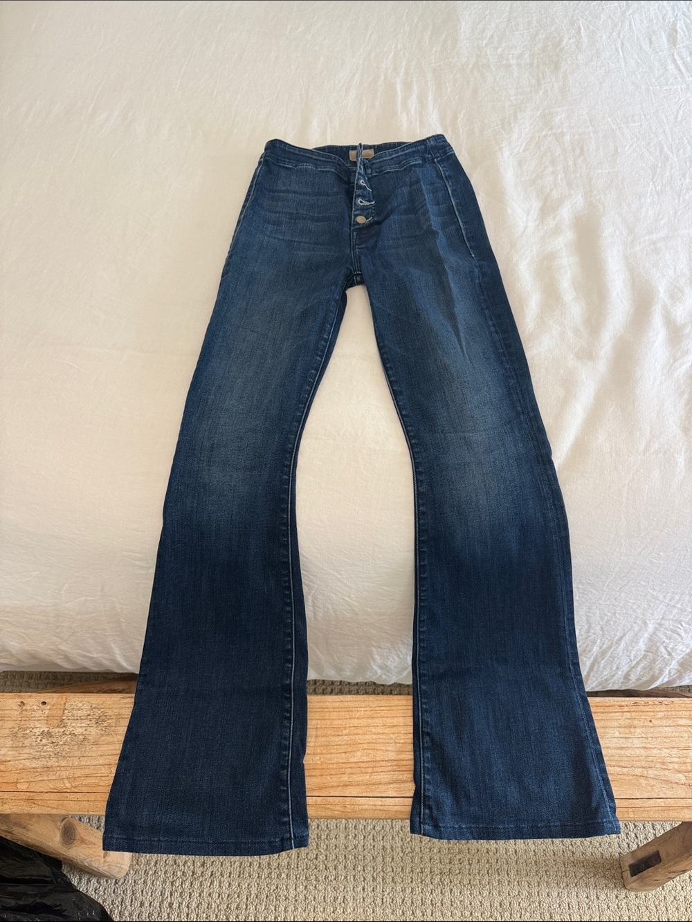 Mother Dark Blue Women's High-Rise Flared Jeans
